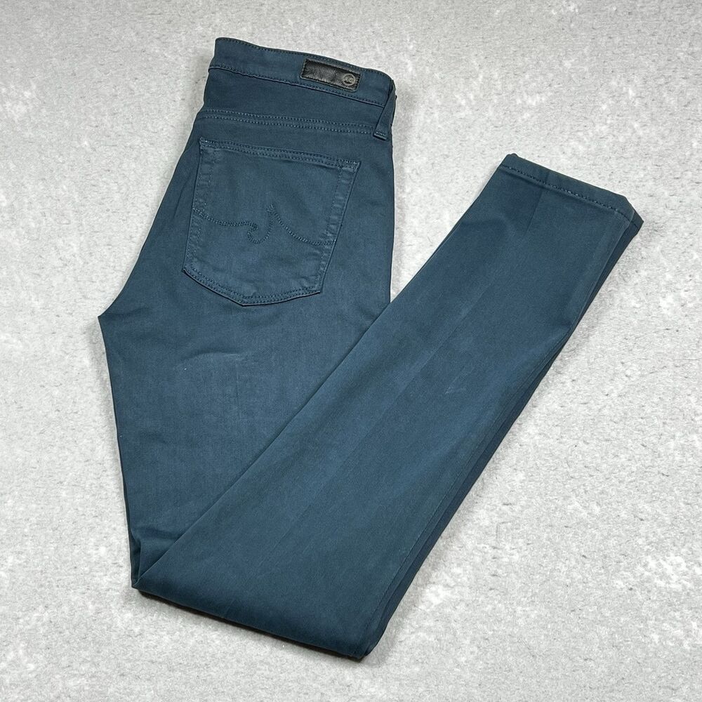 AG Adriano Goldschmied Pants Women's 26R The Prima Mid Rise Cigarette Leg Navy